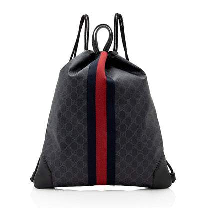 Gucci GG Supreme Canvas Drawstring Backpack (SHF-20551)