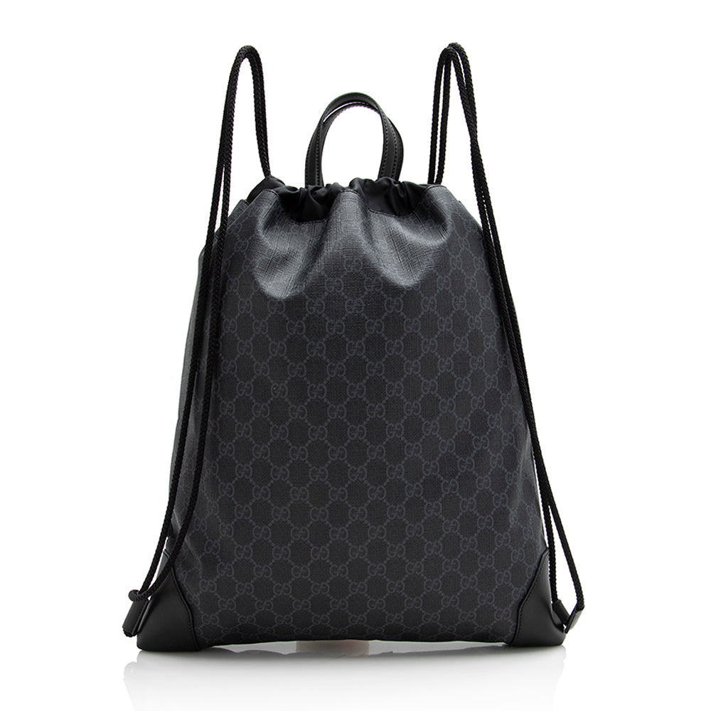 Gucci GG Supreme Canvas Drawstring Backpack (SHF-21965)