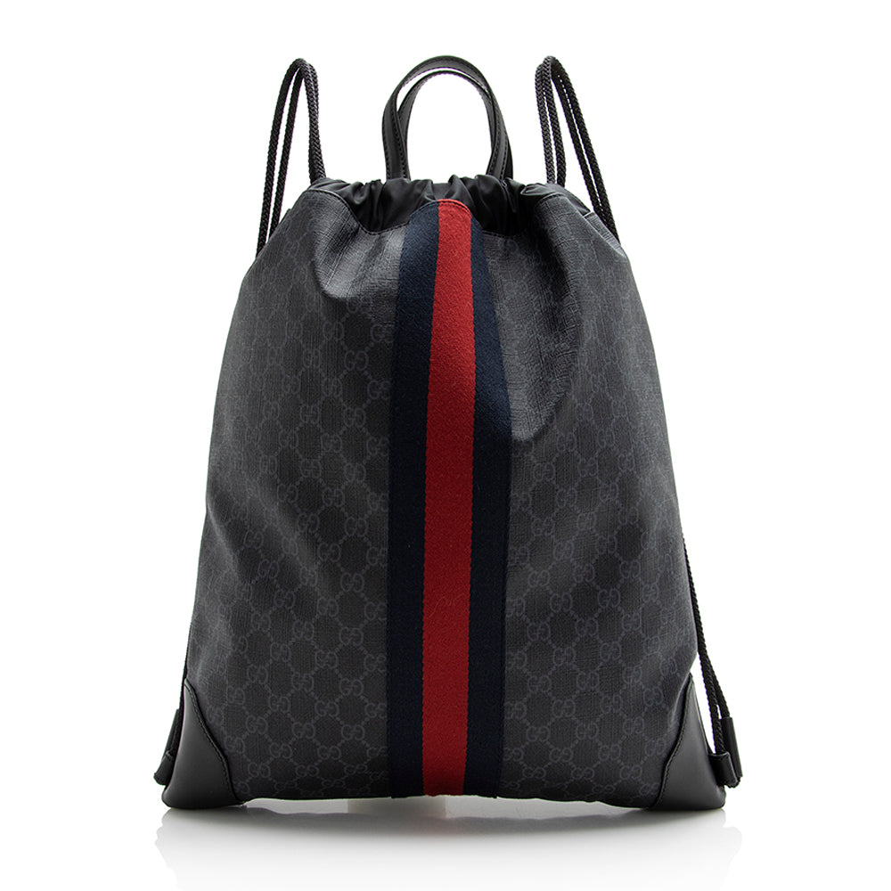 Gucci GG Supreme Canvas Drawstring Backpack (SHF-21965)