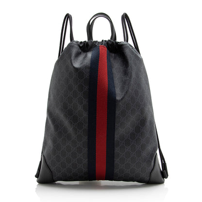Gucci GG Supreme Canvas Drawstring Backpack (SHF-21965)