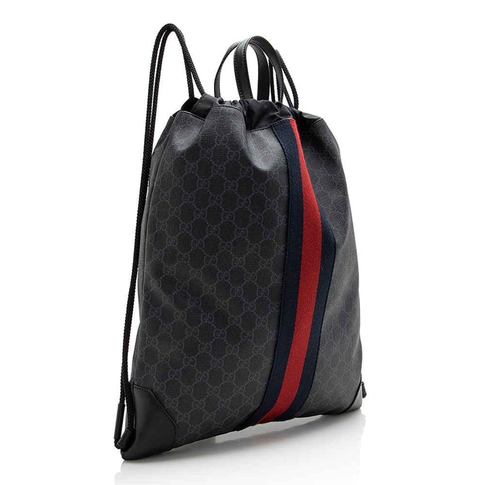 Gucci GG Supreme Canvas Drawstring Backpack (SHF-21965)