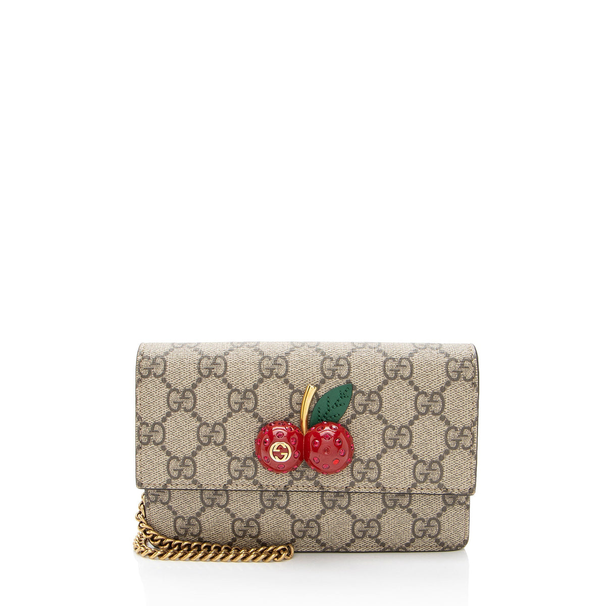 Gucci GG Supreme Cherry Super Mini Bag (SHF-AkMdKn)