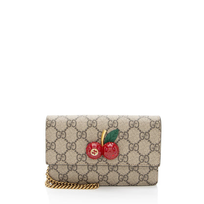 Gucci GG Supreme Cherry Super Mini Bag (SHF-AkMdKn)