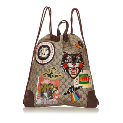 Gucci GG Supreme Courrier Drawstring Backpack (SHG-29536)
