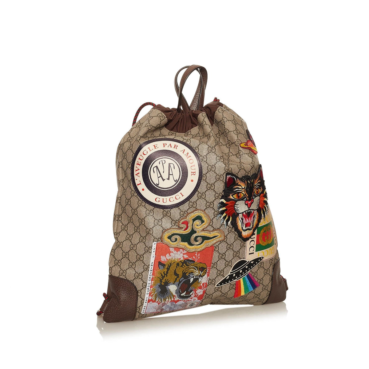 Gucci GG Supreme Courrier Drawstring Backpack (SHG-29536)