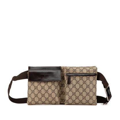 Gucci GG Supreme Double Pocket Belt Bag