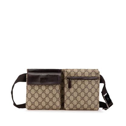 Gucci GG Supreme Double Pocket Belt Bag