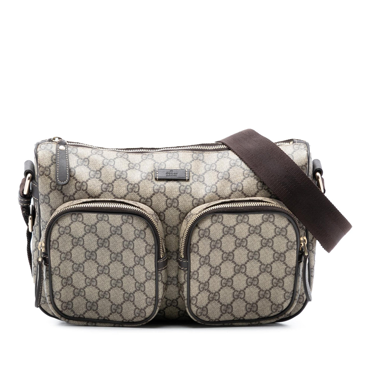 Gucci GG Supreme Double Pocket Crossbody
