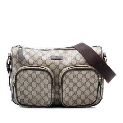 Gucci GG Supreme Double Pocket Crossbody