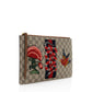 Gucci GG Supreme Embroidered Kingsnake Large Zip Pouch (SHF-19741)