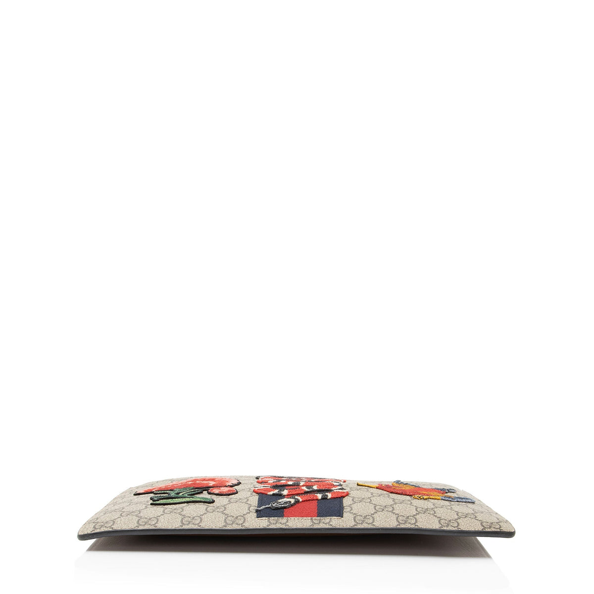 Gucci GG Supreme Embroidered Kingsnake Large Zip Pouch