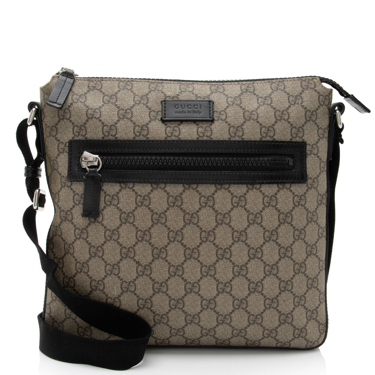 Gucci GG Supreme Flat Front Zip Messenger (SHF-7C0ZEs)
