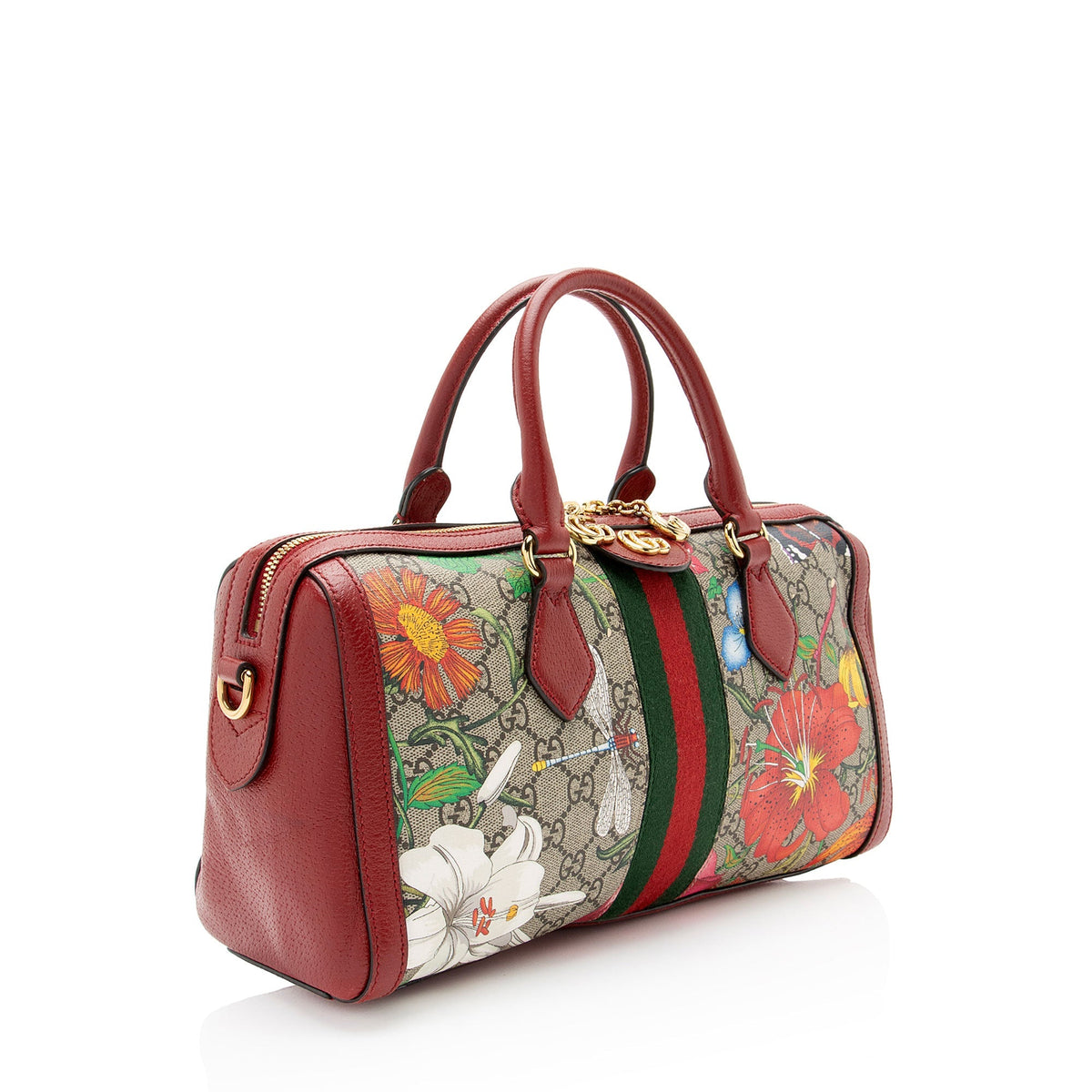 Gucci GG Supreme Flora Ophidia Medium Boston Bag (SHF-ydGH5i)