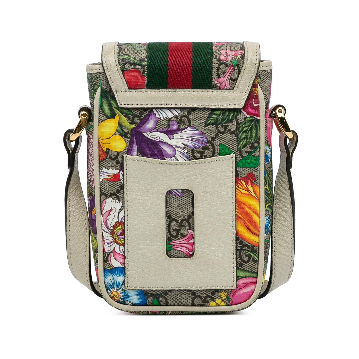 Gucci GG Supreme Flora Ophidia Phone Crossbody Bag (SHG-QjvveC)