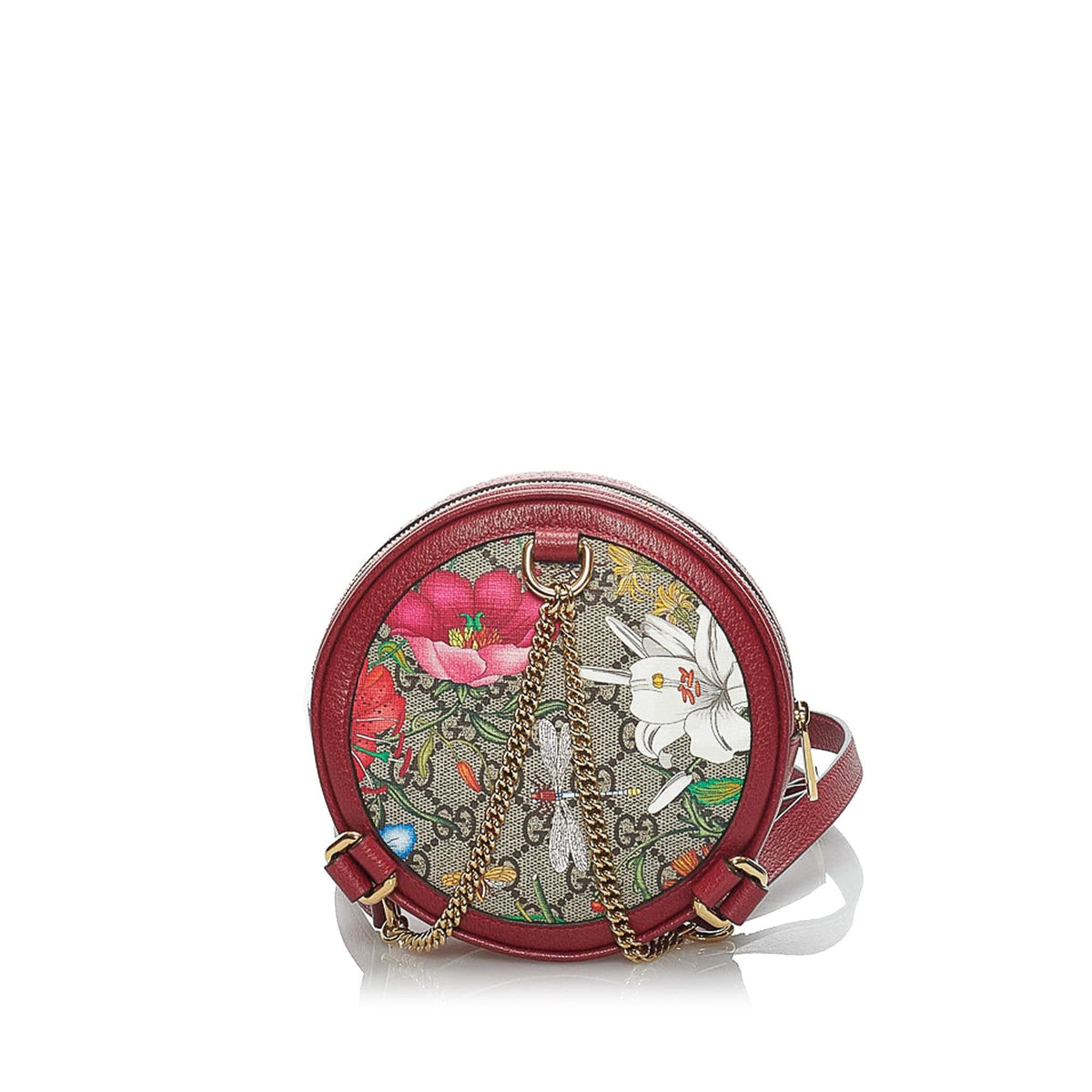 Gucci GG Supreme Flora Ophidia Round Backpack (SHG-vMOkxm)