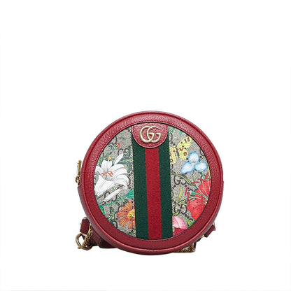 Gucci GG Supreme Flora Ophidia Round Backpack (SHG-3Tp9Td)