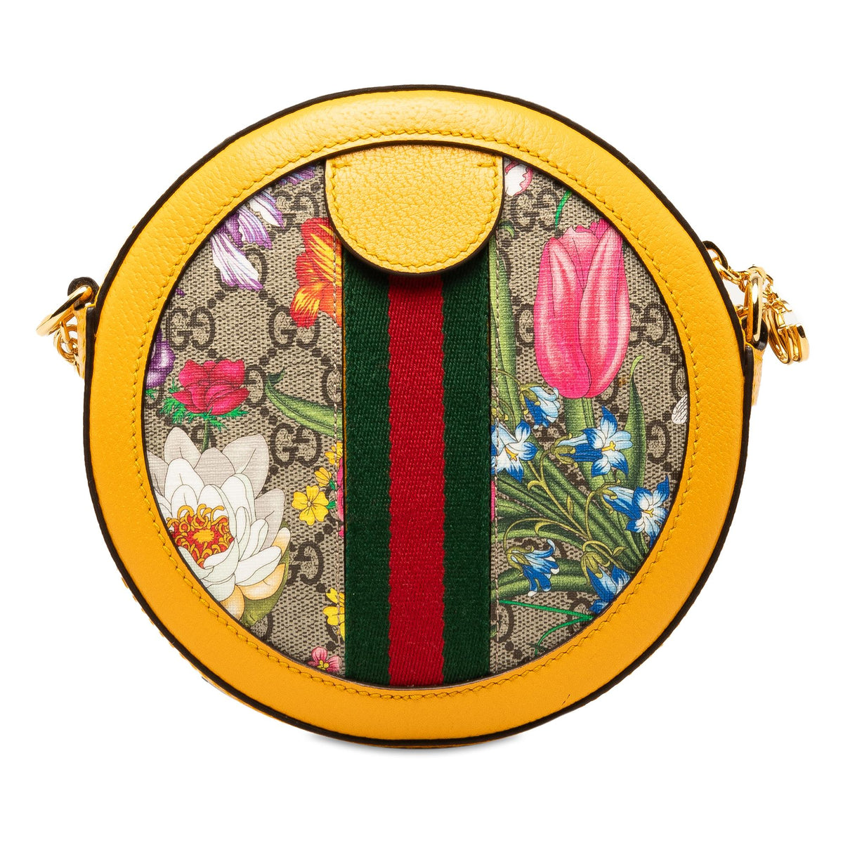 Gucci GG Supreme Flora Ophidia Round Crossbody (SHG-tzO2PJ)