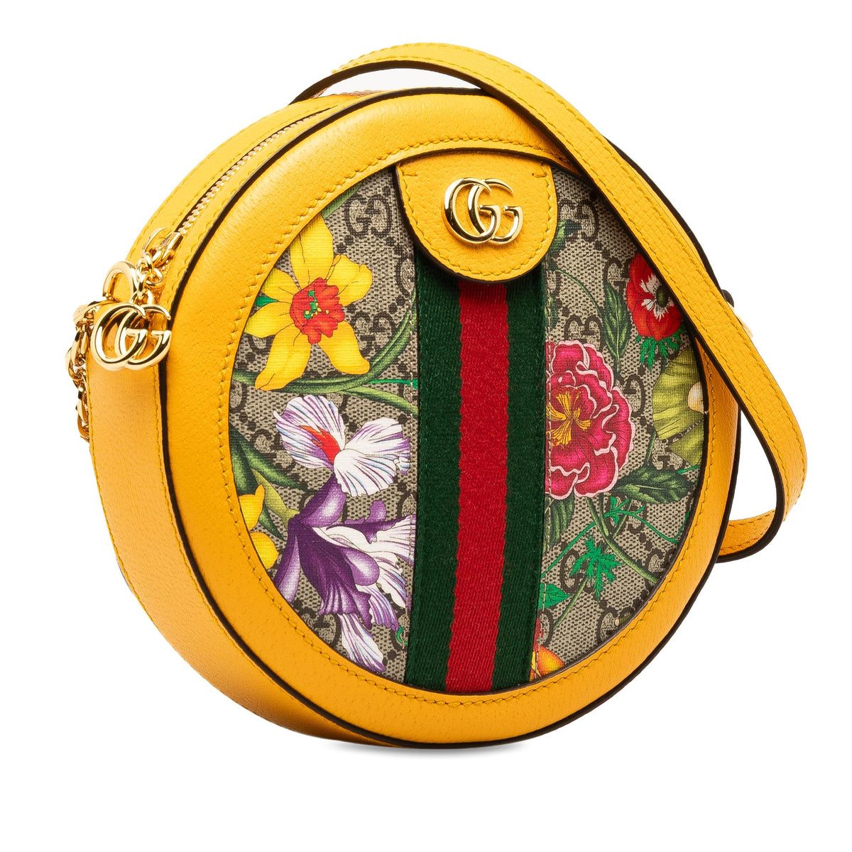 Gucci GG Supreme Flora Ophidia Round Crossbody (SHG-tzO2PJ)
