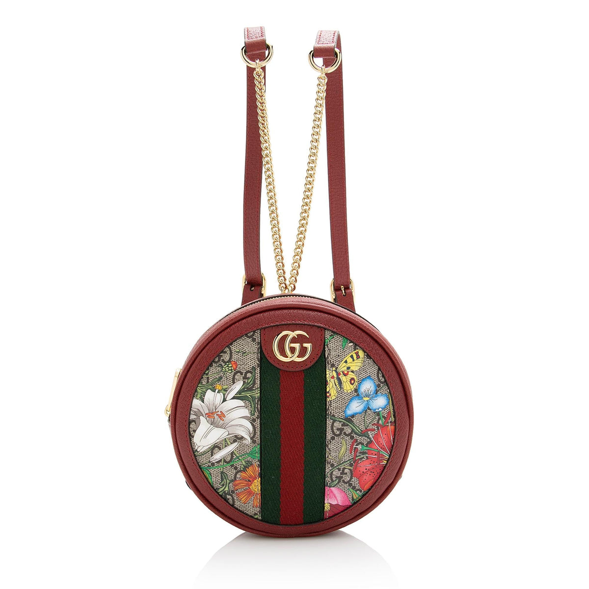 Gucci GG Supreme Flora Ophidia Round Mini Backpack (SHF-22738)