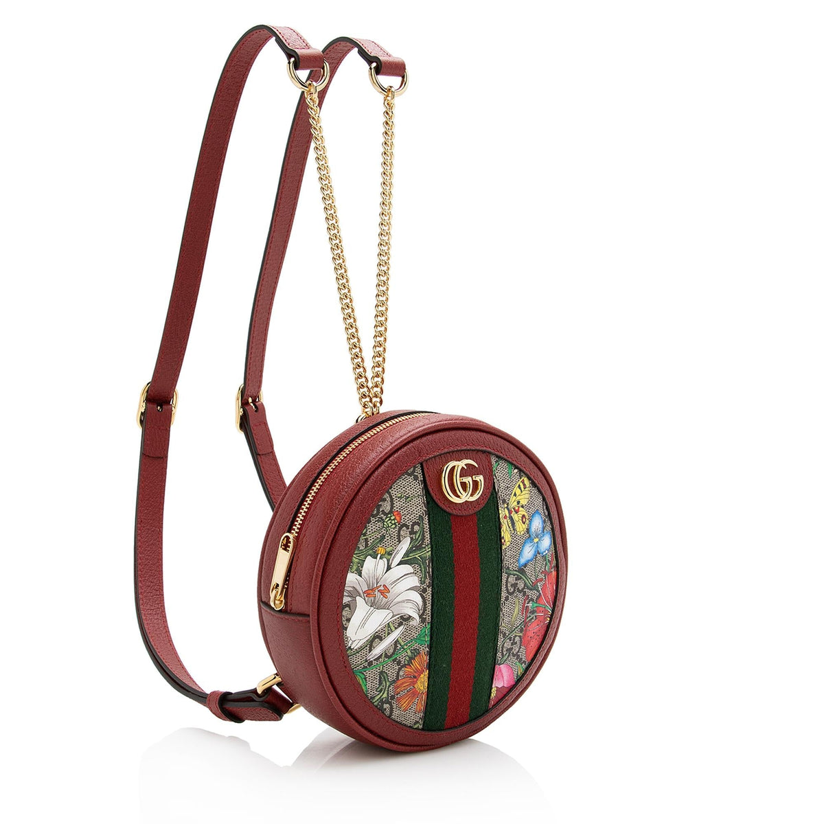 Gucci GG Supreme Flora Ophidia Round Mini Backpack (SHF-22738)