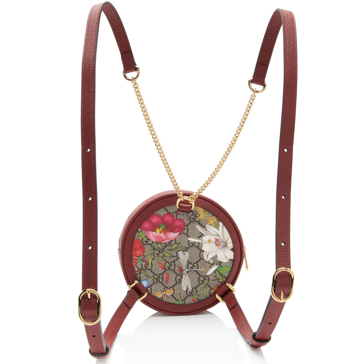 Gucci GG Supreme Flora Ophidia Round Mini Backpack (SHF-YLliBe)