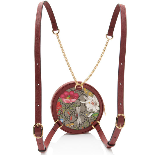 Gucci GG Supreme Flora Ophidia Round Mini Backpack (SHF-YLliBe)