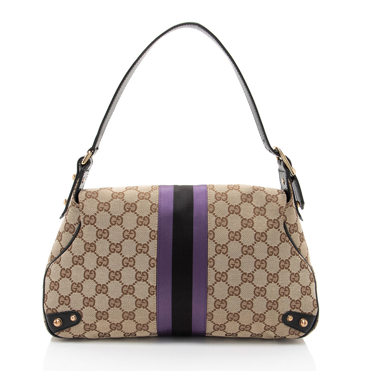 Gucci GG Supreme Horsebit Web Flap Bag (SHF-dZLqw3)