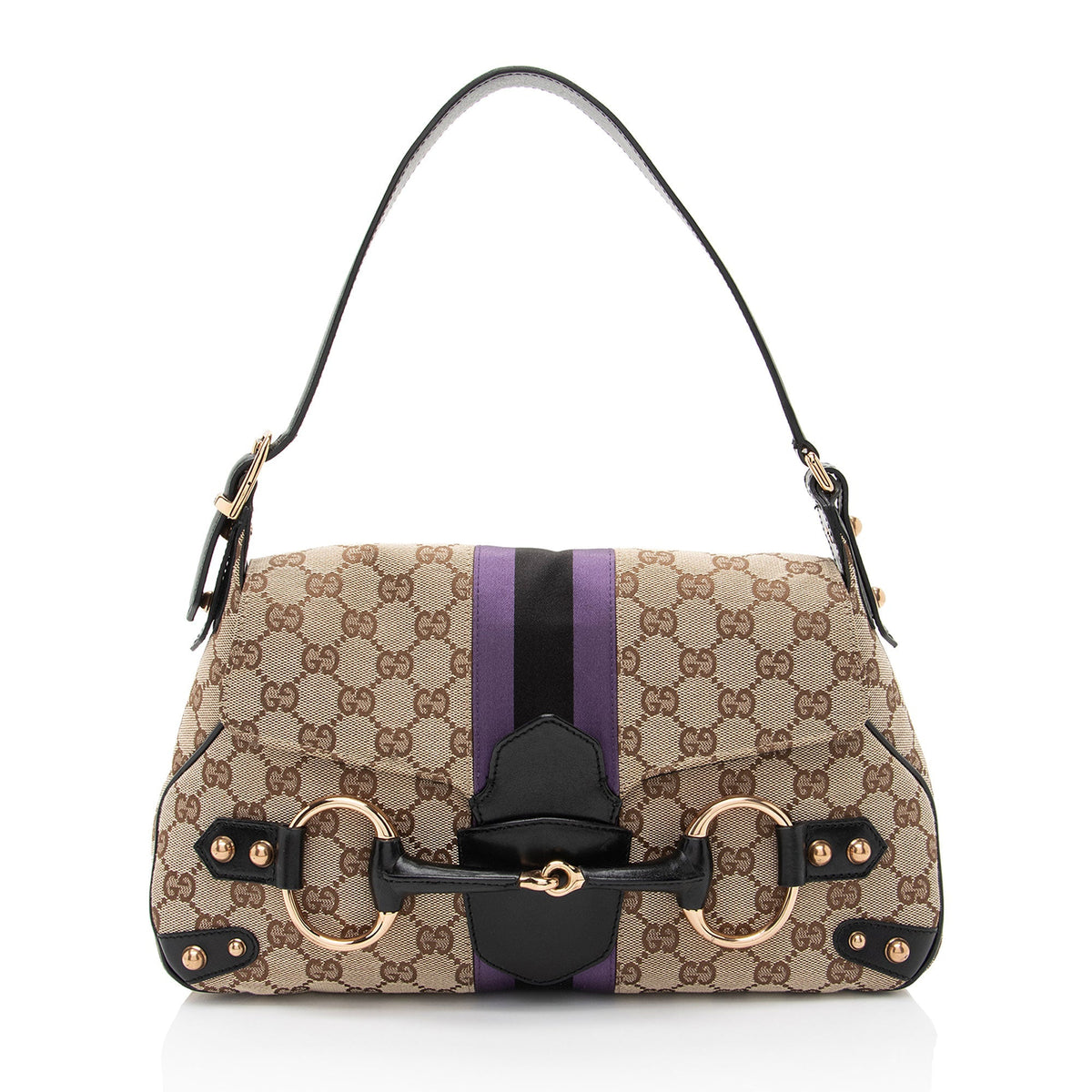 Gucci GG Supreme Horsebit Web Flap Bag (SHF-dZLqw3)