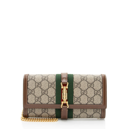 Gucci GG Supreme Jackie 1961 Chain Wallet (SHF-4Ai3Gr)
