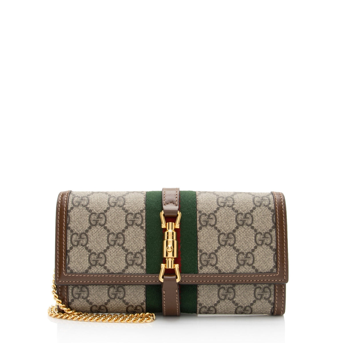 Gucci GG Supreme Jackie 1961 Chain Wallet (SHF-X2fzmk)