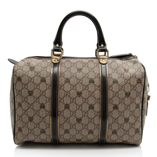 Gucci GG Supreme Tattoo Hearts Joy Boston Bag (SHF-H1LsWc)