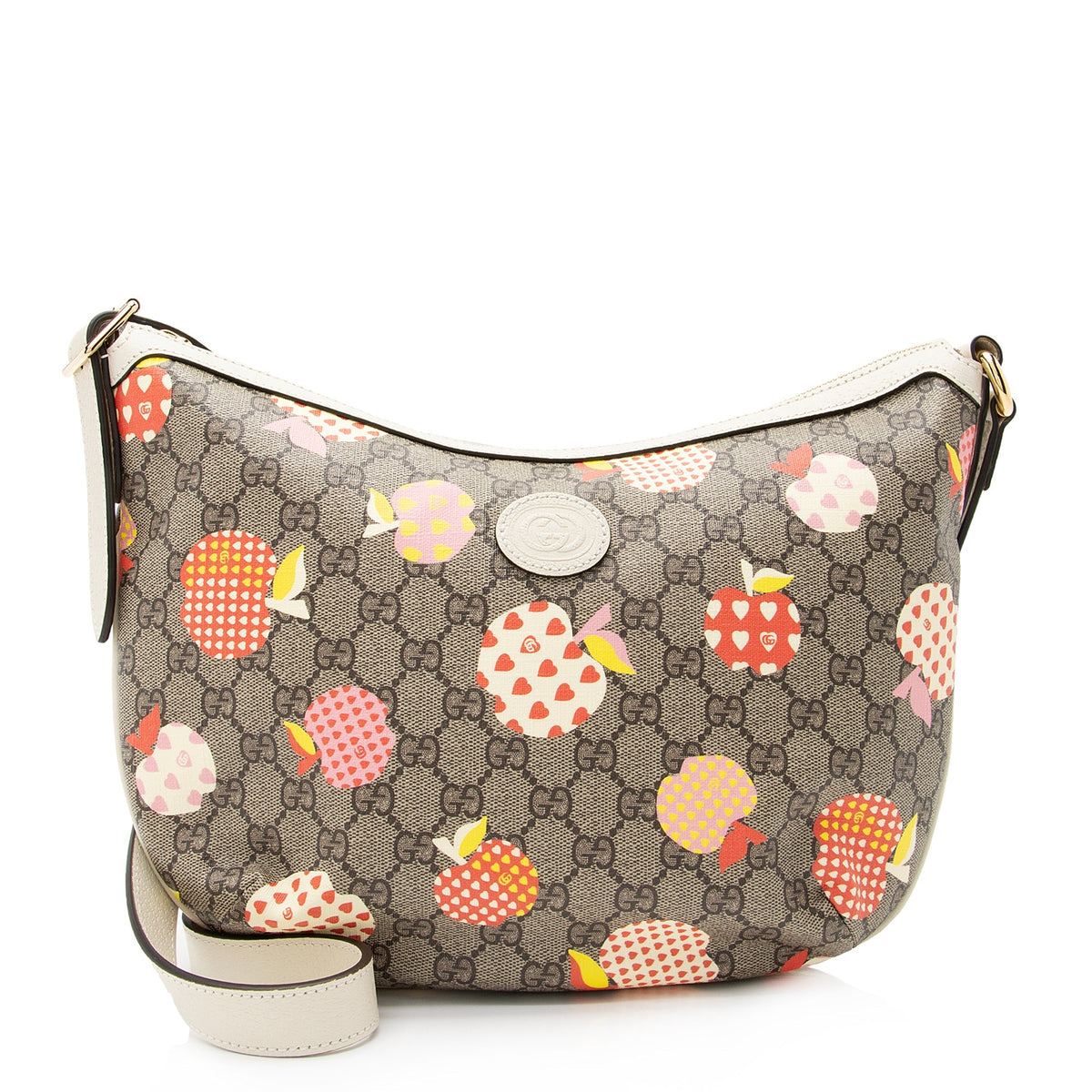 Gucci GG Supreme Les Pommes Half Moon Hobo (SHF-23891)