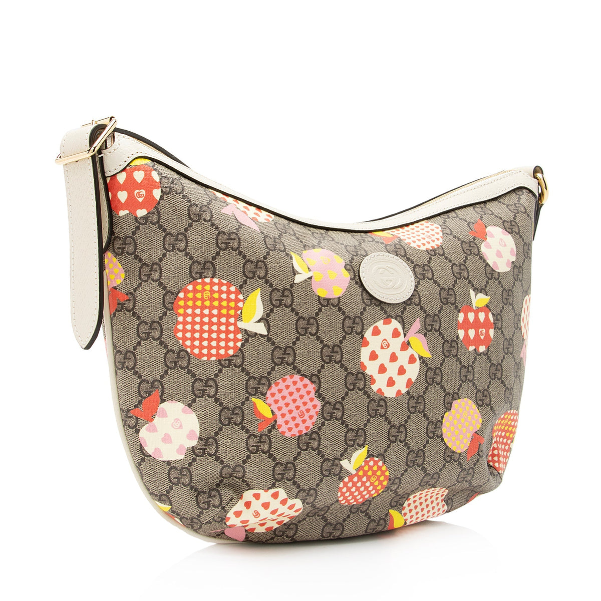 Gucci GG Supreme Les Pommes Half Moon Hobo (SHF-23891)