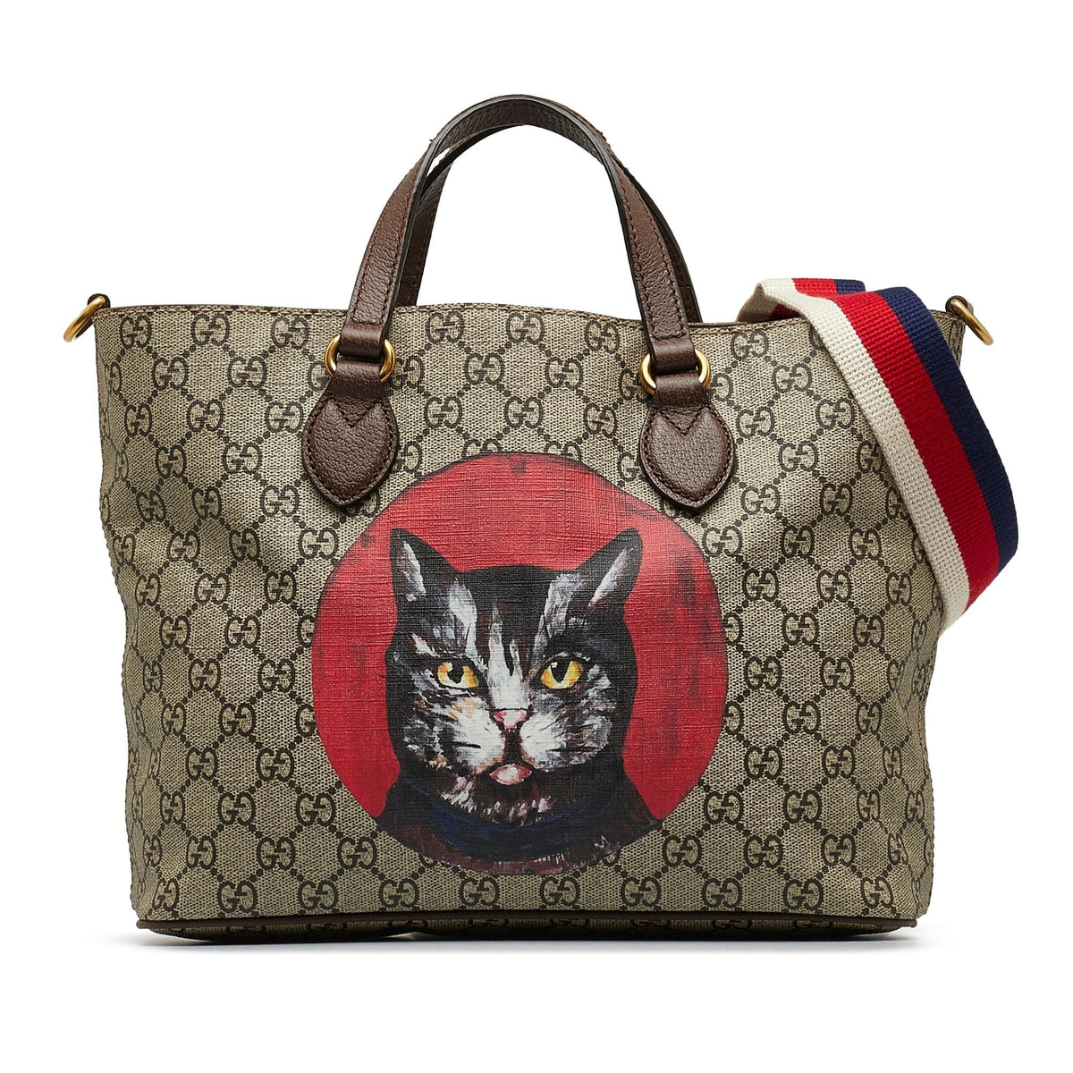 Gucci GG Supreme Mystic Cat Satchel (SHG-JMBObq)