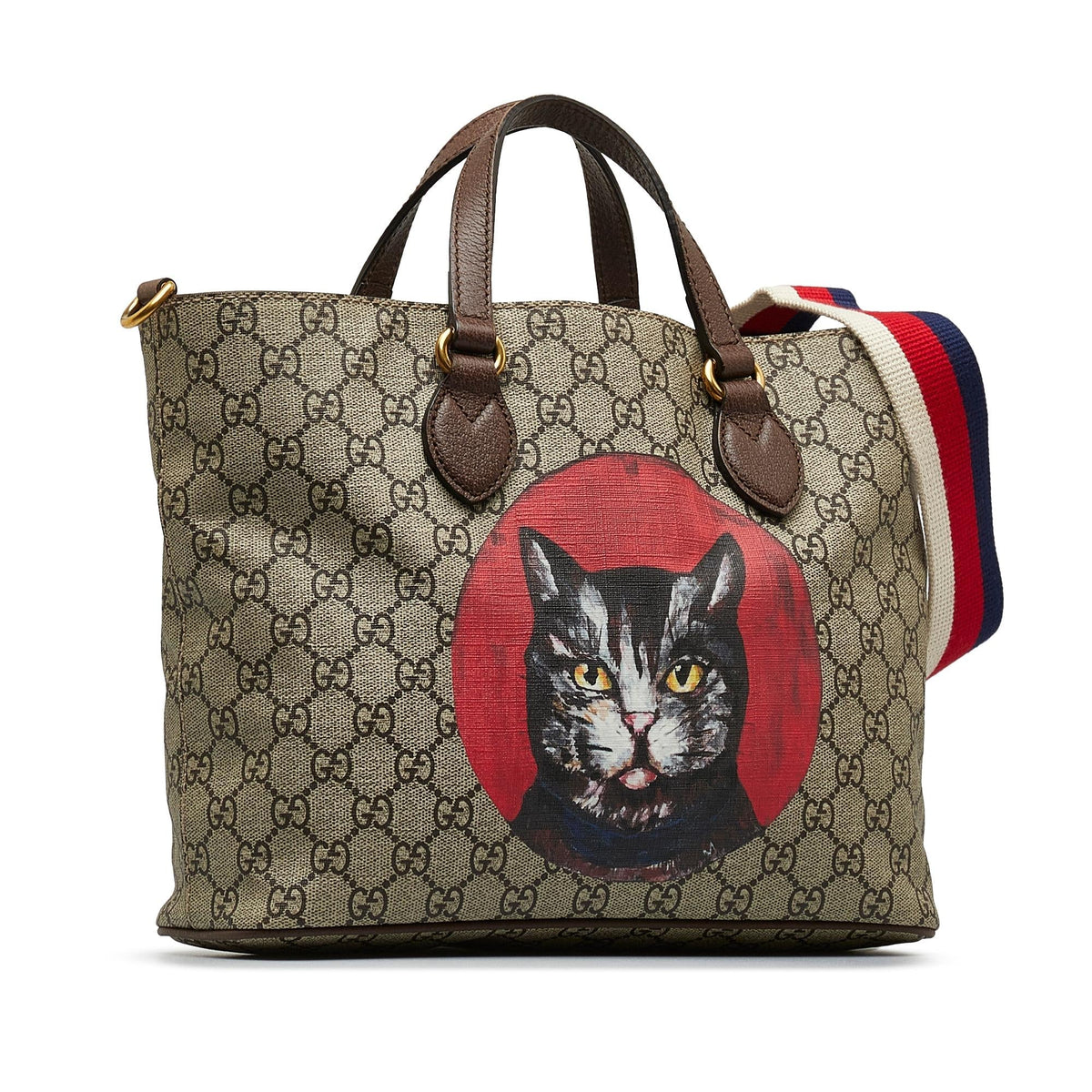 Gucci GG Supreme Mystic Cat Satchel (SHG-JMBObq)