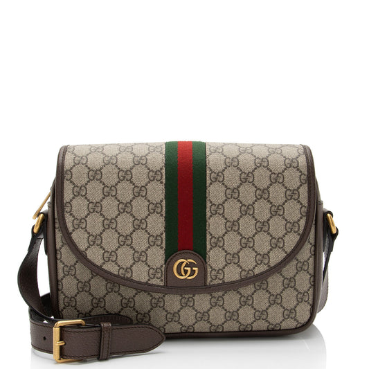 Gucci GG Supreme Ophidia Web Flap Medium Messenger