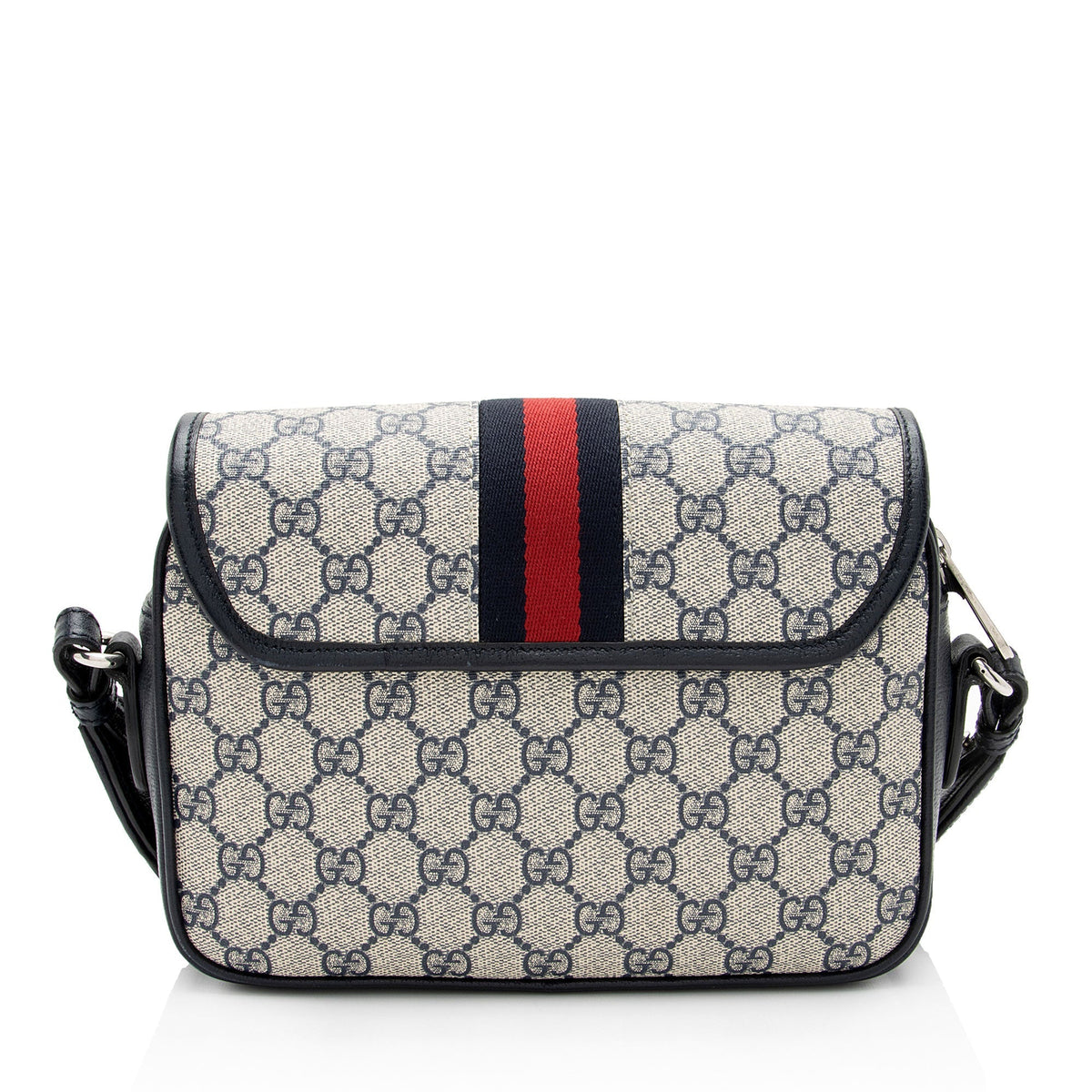 Gucci GG Supreme Ophidia Studded Web Flap Small Messenger (SHF-PTZrcp)
