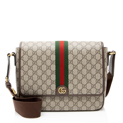 Gucci GG Supreme Ophidia Medium Flap Messenger
