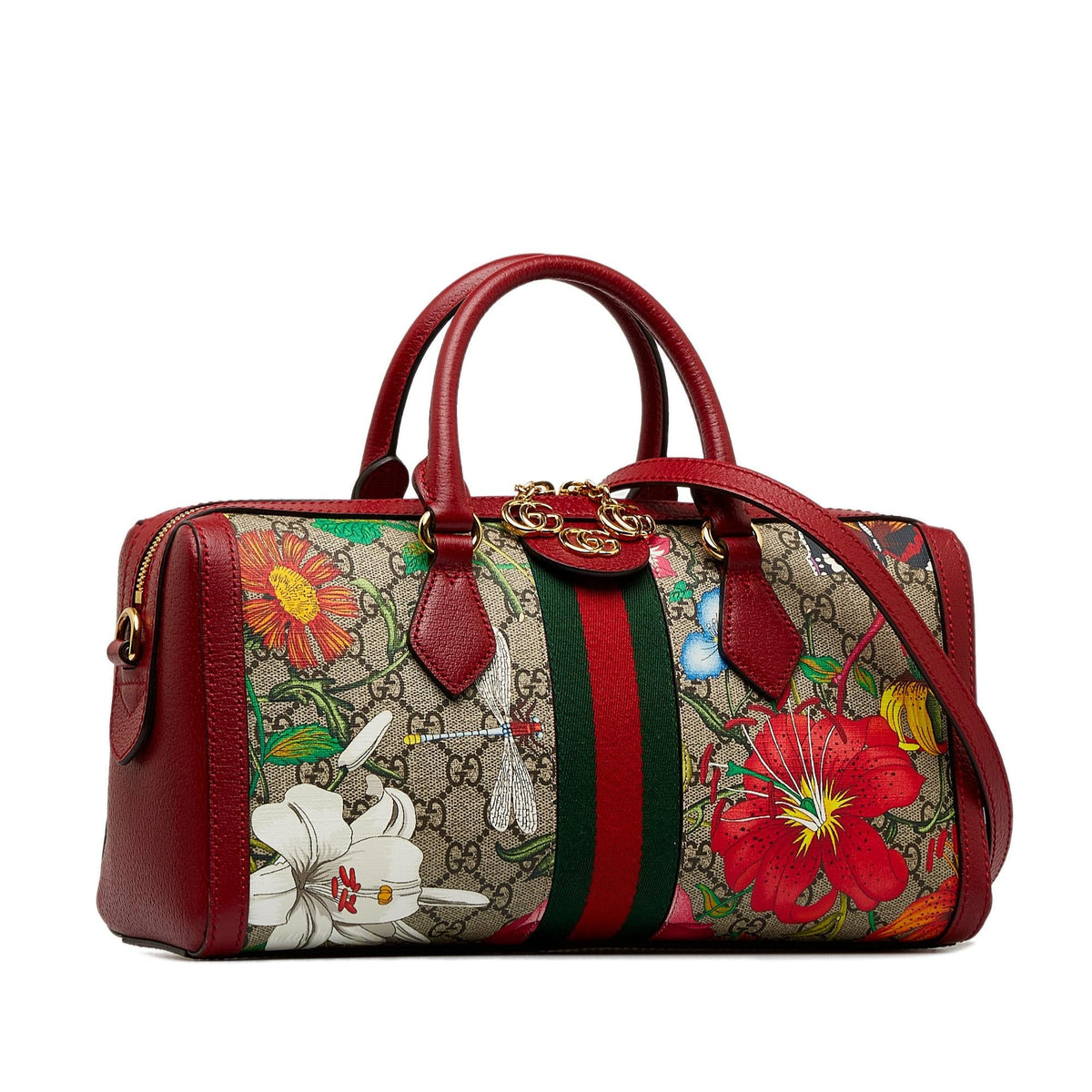 Gucci GG Supreme Ophidia Web Flora Satchel (SHG-DQ9HBO)
