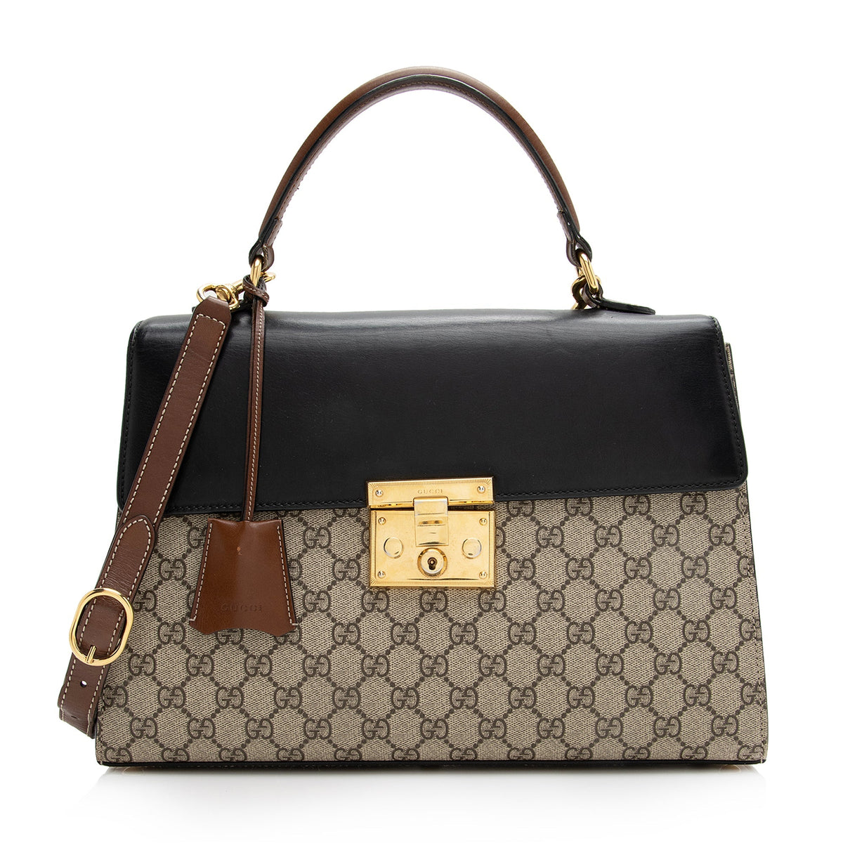 Gucci GG Supreme Padlock Medium Top Handle Satchel (SHF-22676)