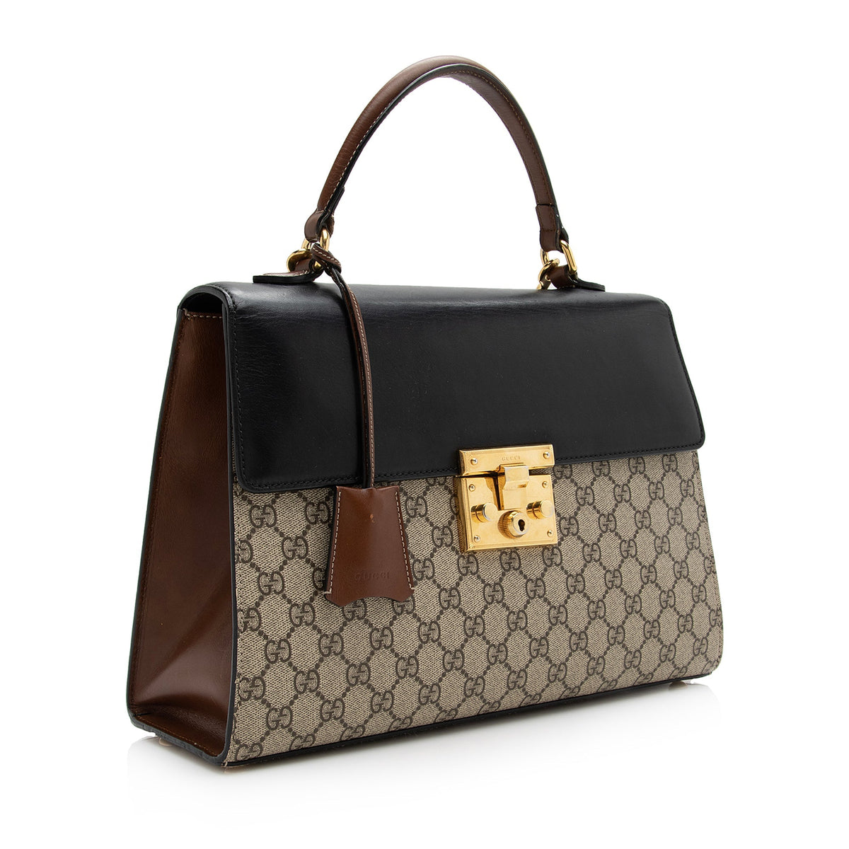 Gucci GG Supreme Padlock Medium Top Handle Satchel (SHF-22676)