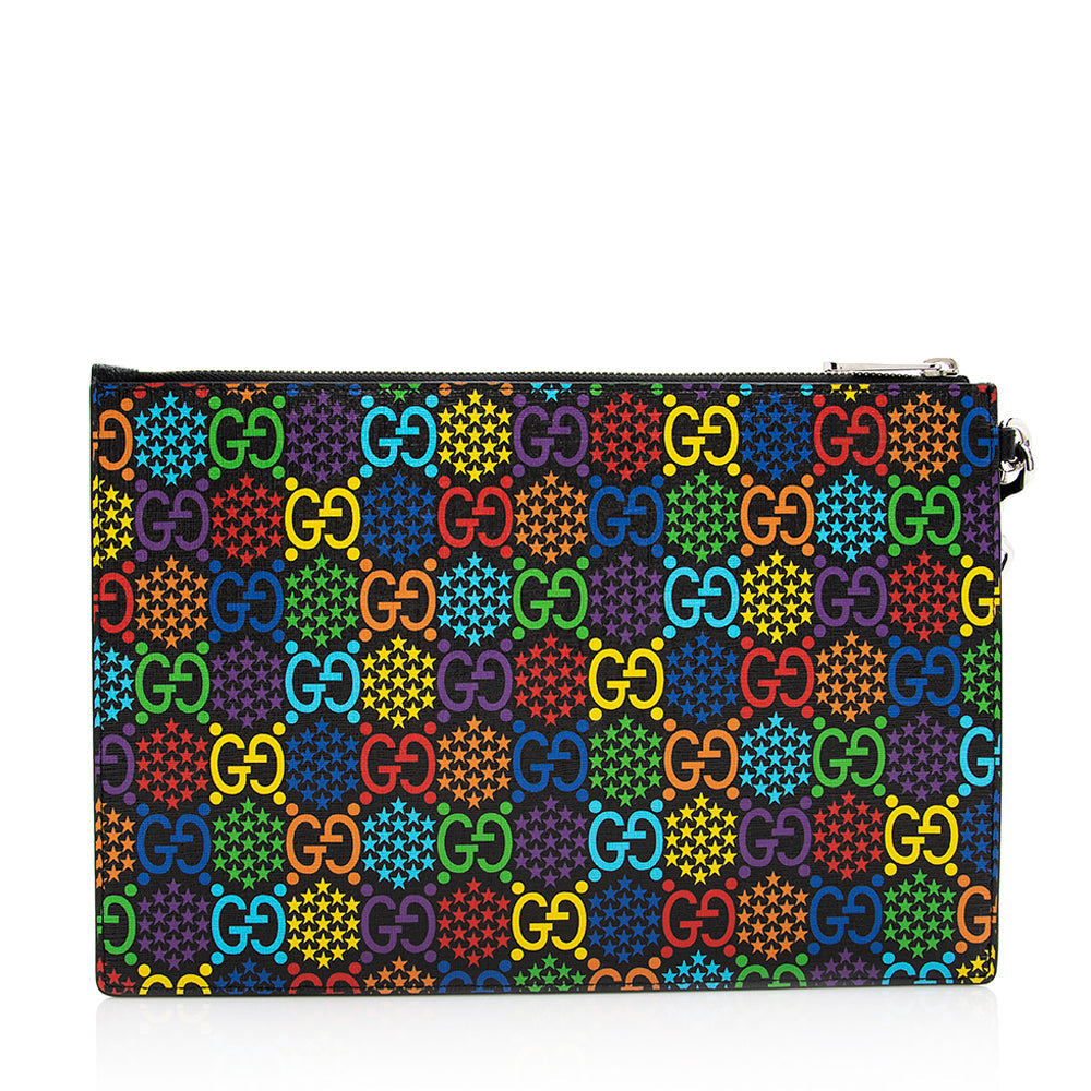 Gucci GG Supreme Psychedelic Zip Wristlet (SHF-20081)