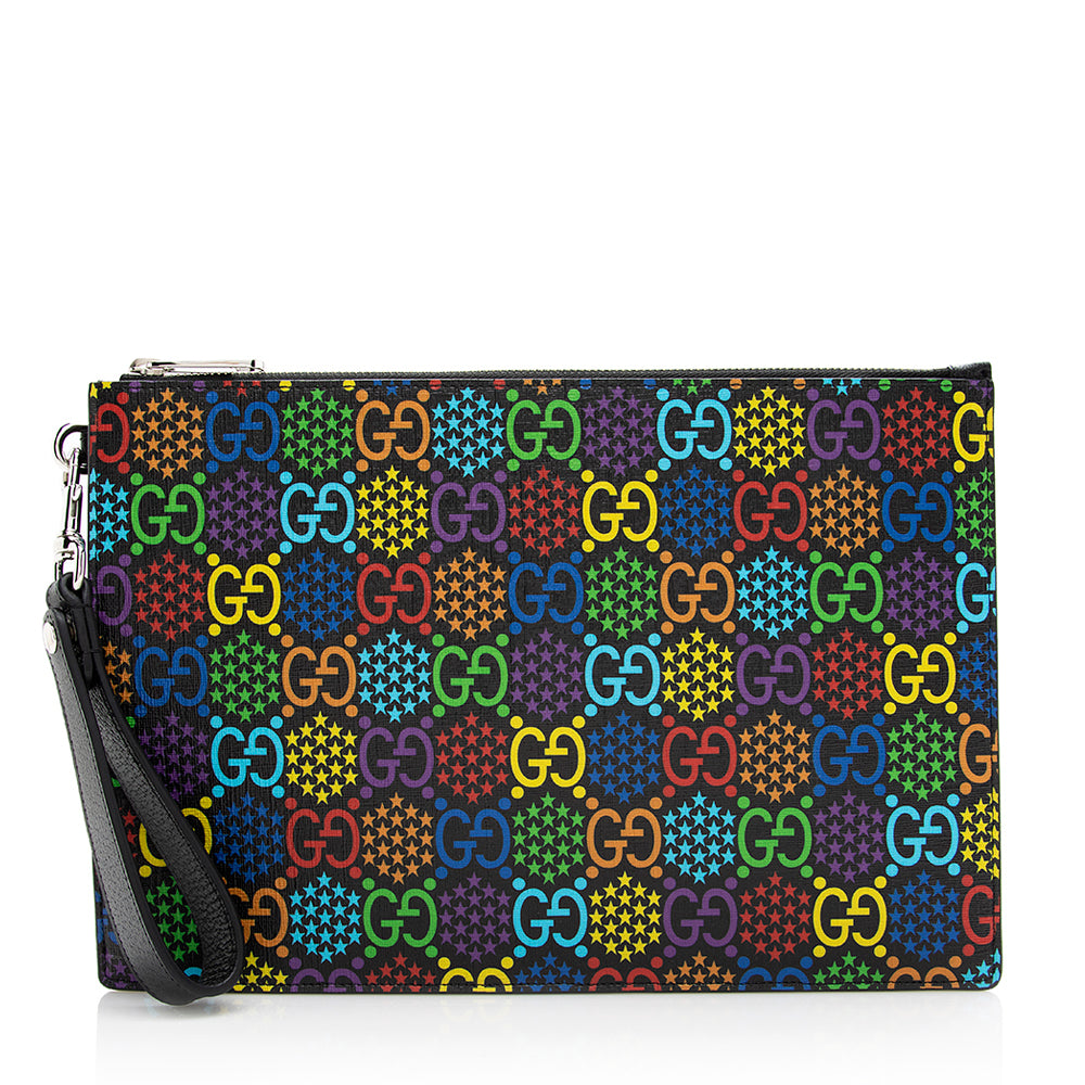Gucci GG Supreme Psychedelic Zip Wristlet (SHF-20081)