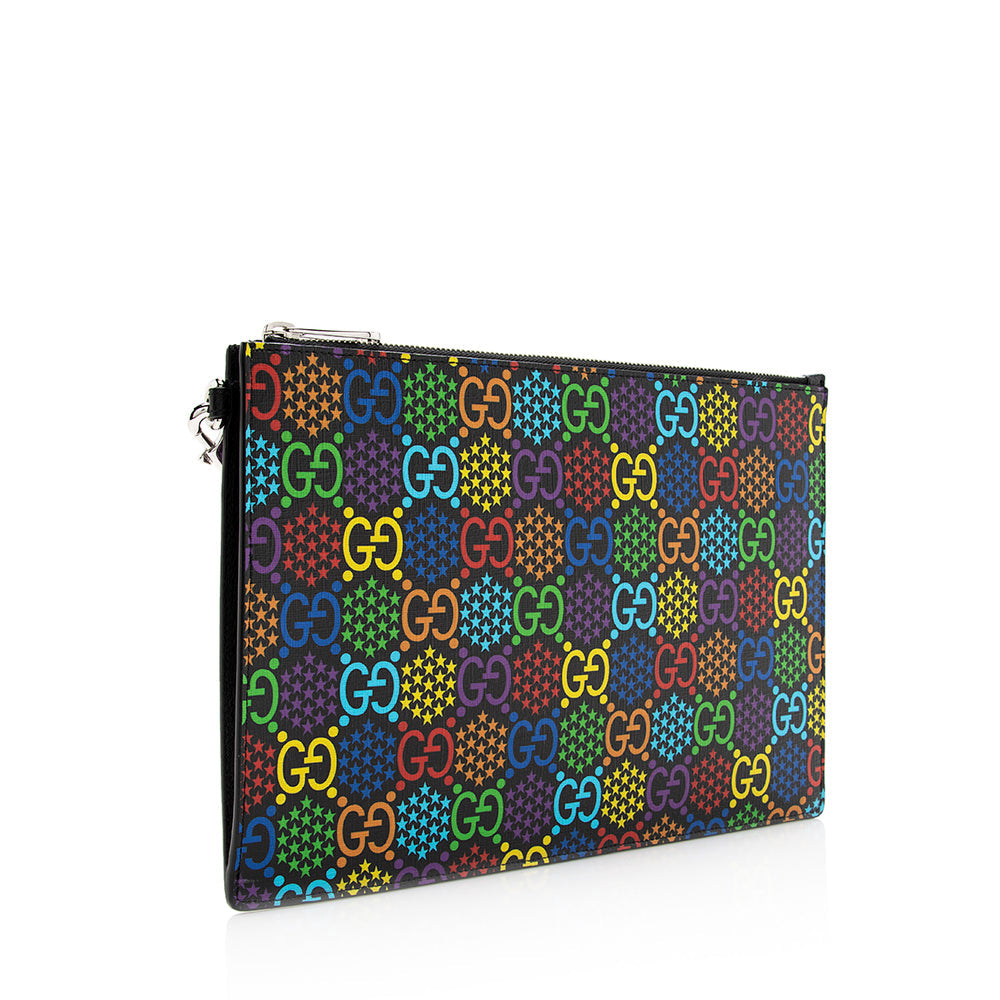 Gucci GG Supreme Psychedelic Zip Wristlet (SHF-20081)