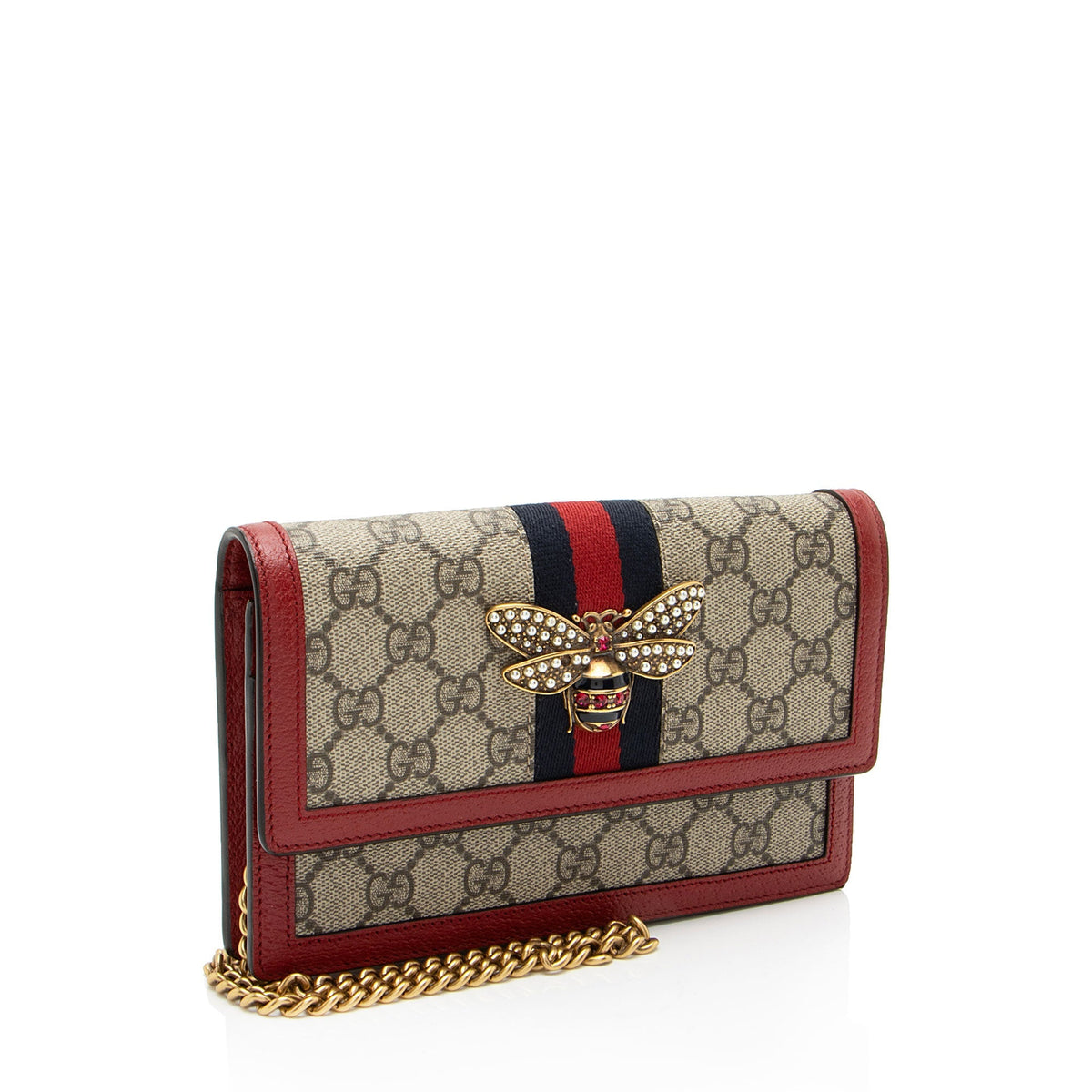 Gucci GG Supreme Queen Margaret Wallet on Chain (SHF-Cy5wDk)