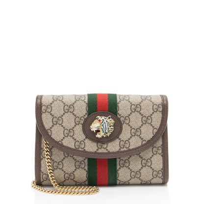 Gucci GG Supreme Rajah Slim Mini Flap Bag (SHF-mFDQig)