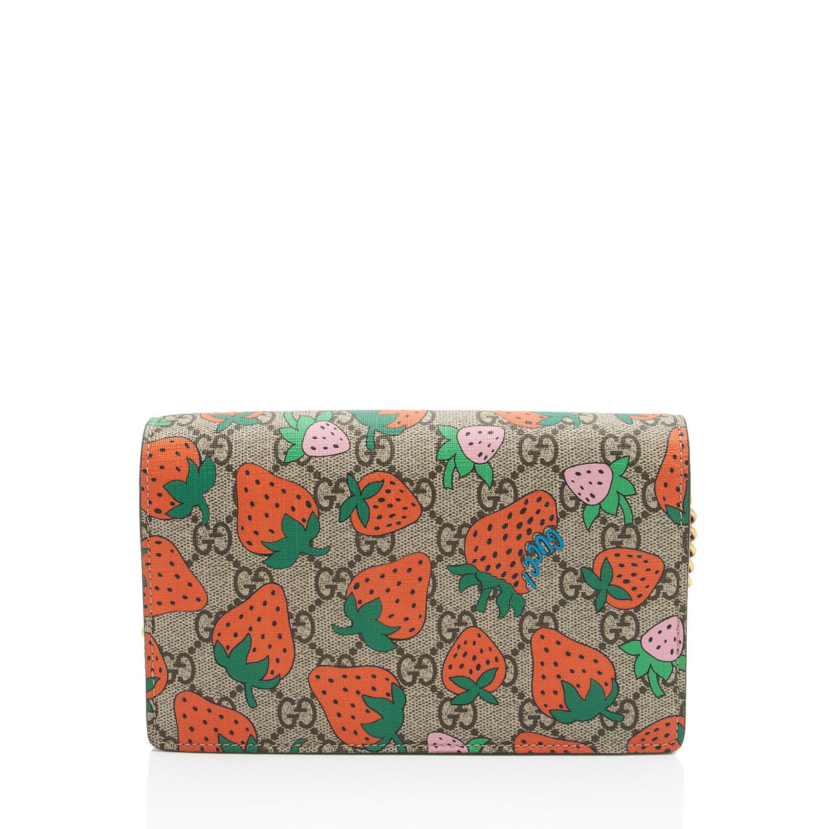 Gucci GG Supreme Strawberry Wallet on Chain (SHF-95dwLu)