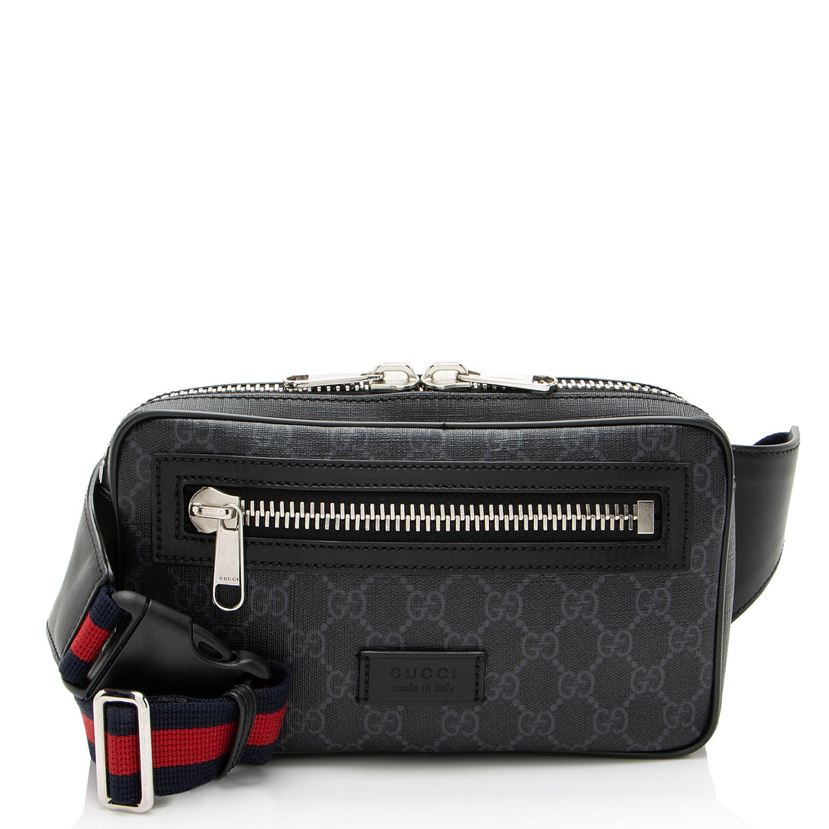 Gucci GG Supreme Web Zip Belt Bag (SHF-52MZPp)