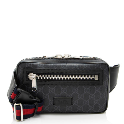 Gucci GG Supreme Web Zip Belt Bag (SHF-52MZPp)