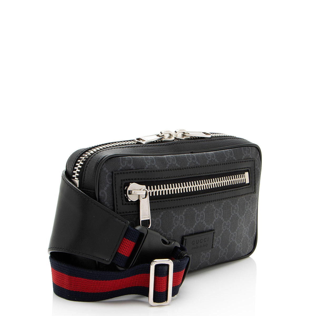 Gucci GG Supreme Web Zip Belt Bag (SHF-52MZPp)